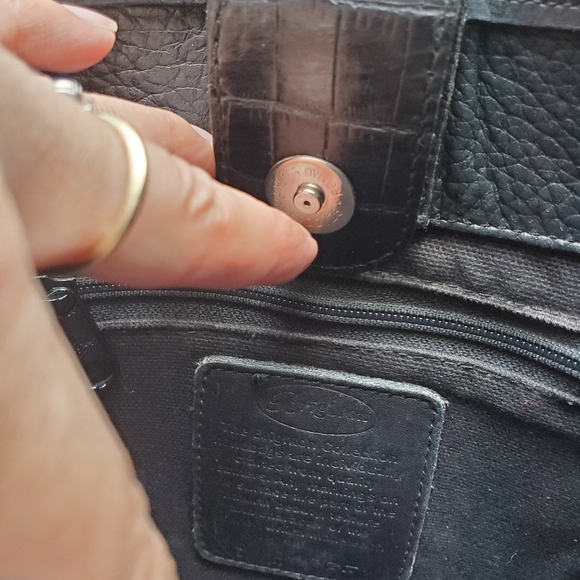 Brighton Black Leather Shoulder Bag with Silver Hardware Vintage! - Picture 7 of 9